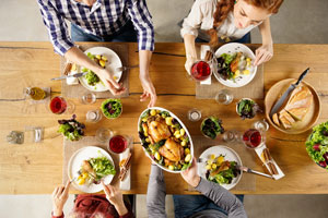 repas avec alimentation diversifiée , diététique